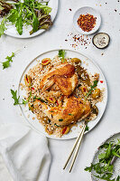 Chicken Maryland mit braunem Reis