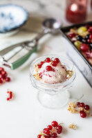 Granola-Eis mit Johannisbeeren