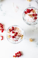 Granola ice cream with currants