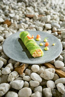 Crayfish pointed cabbage cannelloni beans