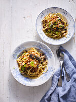 Bavette con le sarde (pasta dish with sardines, Italy)