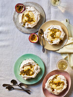 Pavlova with passion-fruit curd mousse