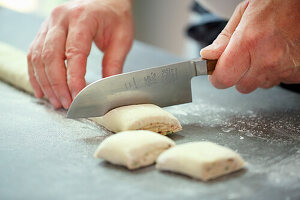 Chestnut maultaschen cut