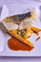 Bass in salt crust