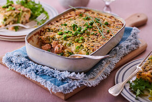 Salmon and Pea Clafouti