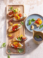 Cream cheese and tomato bruschetta
