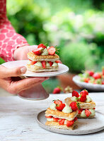Strawberry shortcake with pistachios