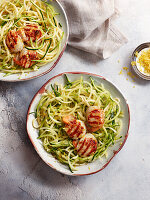 Zucchini noodles with scallops (zoodles)