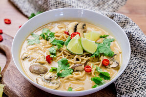 One Pot Peanut Ramen with coconut, peanut butter, curry paste and chilli