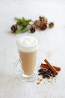 Latte Macchiato with spices, ginger and cinnamon