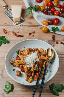 Strozzapreti with Salsiccia and Pecorino (Emilia-Romagna, Italy)