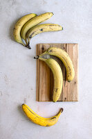 Bananas on a cutting board