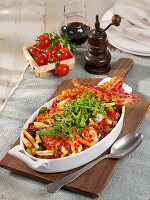 A pasta and vegetable bake
