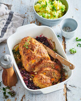 Meatloaf with fennel and blackcurrant