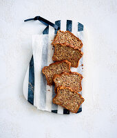 Banana date bread with almonds