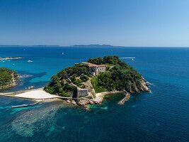 France, Var, Fort Bregancon (aerial view)