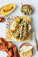 White shish tawook skewers from the Middle East
