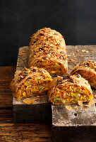 Wholemeal strudel with pointed cabbage and pumpkin filling