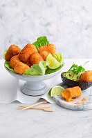 Chilli cheddar croquettes with avocado dip
