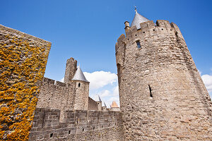 Castle And Ramparts Of The Double-Walled Castle; Carcassonne, Languedoc-Rousillion, France