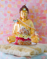 Buddha's coconut and rhubarb cream puffs