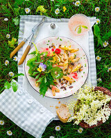 White asparagus and wild herb salad