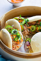 Bao buns with Pulled chicken