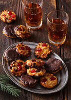 Florentines with chocolate icing