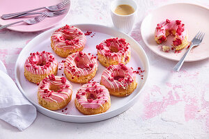 Raspberry doughnuts + steps