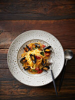Venetian spaghetti with Sylt mussels and curry