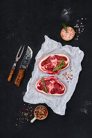 Lamb chops with rosemary and coarse sea salt