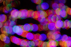 Pattern of out of focus Christmas lights.