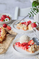 Strawberry galette with vanilla ice cream