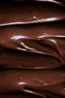 Close-up of shiny chocolate cream