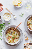 Spaghetti Carbonara mit Parmesan