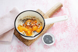 Almond porridge with apricots and poppy seeds