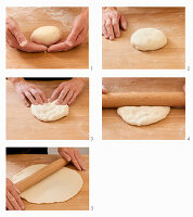 Steps for preparing dough for flatbread