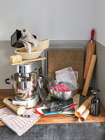 Baking utensils in a kitchen