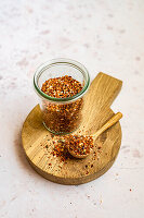 Homemade Everything spice mix in a jar