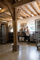 Baker in rural bakery