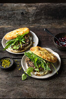 Venison burger with wild herbs and cranberries