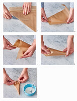 Make a piping bag from baking paper