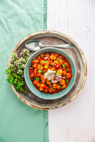 Potato goulash with sour cream