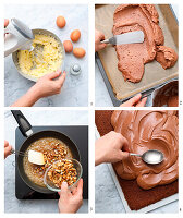 Prepare chocolate mousse sheet cake