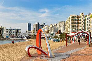 Skulptur am Gwangalli-Strand, Busan, Südkorea, Asien