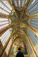 France, Oise, Fontaine Chaalis, the cistercian abbaye of Chaalis and its medieval ruins belonging to Jacquemart Andre museum, ceiling of the Saint Marie chapel