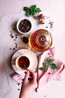 Rosehip Herbal Tea Made From Organic Rosehip Berry Shells.