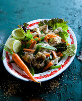 Veganer Sobanudelsalat mit japanischem Dressing