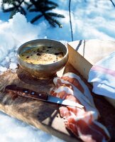 Fondue mit Kartoffeln und Abondance-Käse