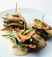 Veal piccata with courgettes and mascarpone cream